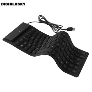 DIGIBLUSKY 85 Phím Bàn Phím Có Dây Linh Hoạt Chống Thấm Nước Chống Bụi Đa Năng Silicon Mềm Bàn Phím Gấp Di Động Mini Bàn Phím Chơi Game Văn Phòng Quà Tặng Bàn Phím