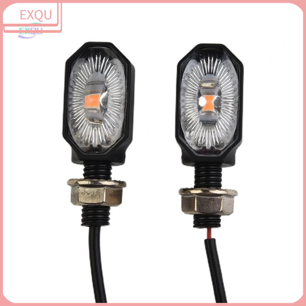 Turn Signal Lights 12V 2pcs Black Blinker Indicator Mini Motorcycle New[EXQU]