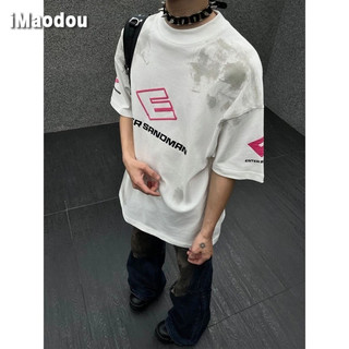 iMaodou Mùa Hè Mỹ Cao Cấp Thiết Kế Chữ Cái Áo Thun Ngắn Tay Bé Trai Châu Âu Mỹ Dạo Phố Hip-Hop Rời Top Bo