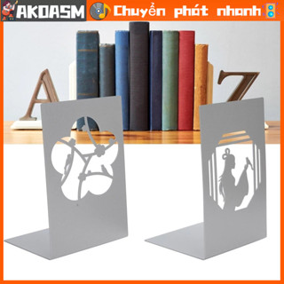 AKOASM Metal Bookend AntiSlip Phong cách cổ xưa Giá sách để bàn Bộ chia Đồ dùng thủ công