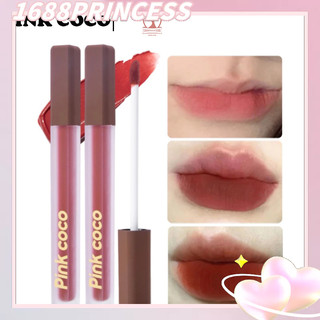 PP Pink Coco Son kem lì dưỡng ẩm chống nước chống khô môi dưỡng ẩm mềm mịn môi hiệu ứng mờ lì xinh xắn