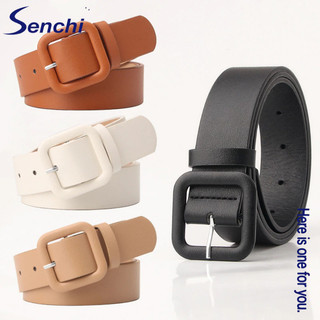 Senchi Phong cách mới đơn giản thắt lưng cao cấp khóa vuông đa năng trang trí thắt lưng thời trang
