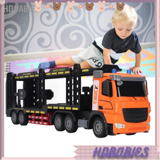 HDbabies Xe tải bán RC có rơ-moóc hai lớp đầy đủ chức năng Âm thanh Đèn vận chuyển điều khiển từ xa thể sạc lại cho trẻ em