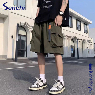 Quần short chở hàng phong cách Mỹ Senchi dáng rộng và đa năng kiểu dáng cổ điển