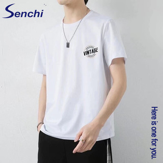 Áo thun ngắn tay Senchi dành cho nam thương hiệu hợp thời trang Áo thun bé trai dáng rộng và hợp thời trang