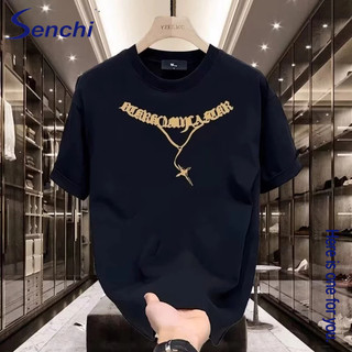 Áo thun nam ngắn tay Senchi cỡ lớn dáng rộng hợp thời trang thương hiệu áo thun giản dị
