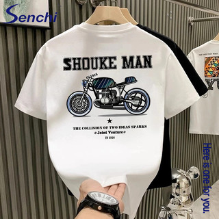 Áo nam ngắn tay Senchi Simple, cổ tròn, giản dị, đa năng và đẹp trai