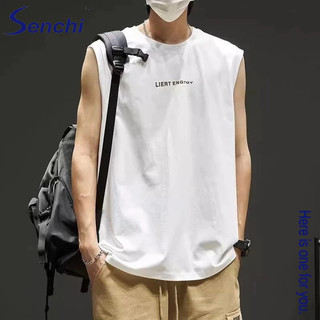 Áo thun không tay Senchi nam mùa hè hợp thời trang dáng rộng thể thao áo vest bóng rổ
