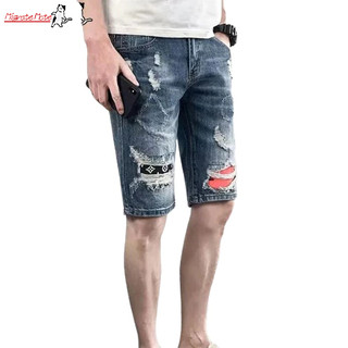 Quần short denim rách hợp thời trang nam, mềm mại, thoải mái và chống mài mòn, quần âu nam thương hiệu hợp thời trang