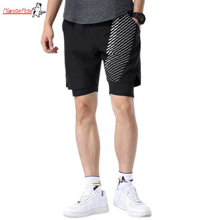 Quần short nam phiên bản Hàn Quốc mới mát mẻ, lụa băng hai mảnh giả mỏng nhanh khô thể thao hợp thời trang Internet người nổi tiếng cùng phong cách quần đi biển sành điệu