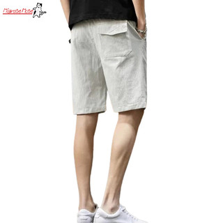 Quần sọc mới năm phần tư nam thanh niên quần trắng hợp thời trang Quần short nam phong cách Hàn Quốc