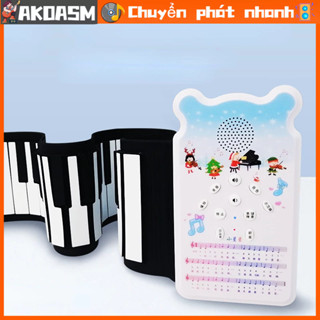 [Hàng Sẵn] Đàn piano cuộn di động linh hoạt 49 phím Bàn tích hợp loa có thể sạc lại Nhạc cụ K5 [AKOASM]