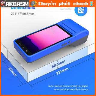 Máy in hóa đơn pos 5.5in màn hình cảm ứng ram 2gb rom 32gb 4g lte wifi 58mm nhiệt cho 1d 2d qr mã vạch 100‑240v