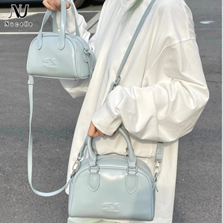  Nucelle Mới Sinh Viên Đại Học Cổ Điển Vừa Retro Mini Trà Sữa Trắng Boston Túi Đeo Vai 