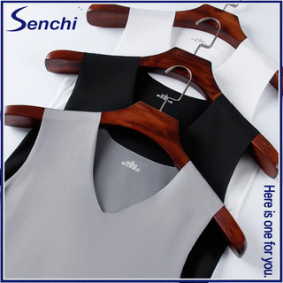 Áo vest nam mùa hè Senchi, thoáng khí, thoải mái, nhanh khô áo vest lụa băng mỏng cổ chữ V