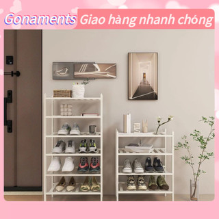 Gonaments 4 tầng giày trắng xếp chồng giá người tổ chức đa năng tre để cho gia đình khách sạn ký túc xá