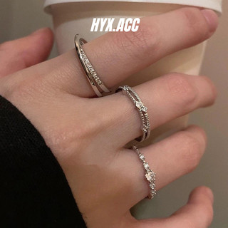Nhẫn thời trang nữ Slim Micro-Ind Zircon Nhẫn kết hợp