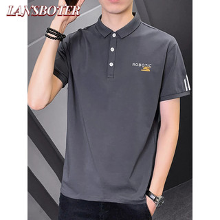 Áo thun polo nam LANSBOTER mùa hè Nhật Bản cổ điển thời trang đơn giản màu trơn ánh sáng trưởng thành phong cách ngắn tay