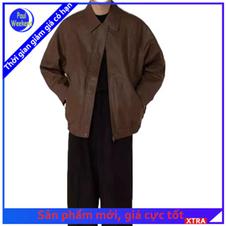 PaulWeekend Áo Khoác Da Phong Cách hong kong Cá Tính Cho Nam