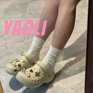 YAOLI  Xăng đan Đế Dày Mới Cao Cấp Baotou Dép EVA Thời Trang Ins Croc Giày