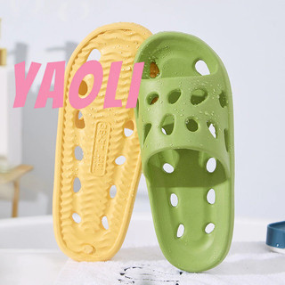 YAOLI  Xăng đan Cặp Đôi Phong Cách Mới Phòng Tắm Chống Trơn Trượt Trong Nhà Im Lặng Rỗng Rò Rỉ Dép Đế Mềm