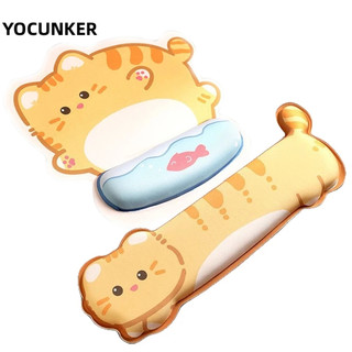 YOCUNKER Hoạt Hình Cổ Tay Chuột Bộ Bàn Phím Tiện Dụng Hỗ Trợ Tay Mèo Dễ Thương Chống Trơn Trượt Để Bàn Trang Trí Miếng Lót Chuột