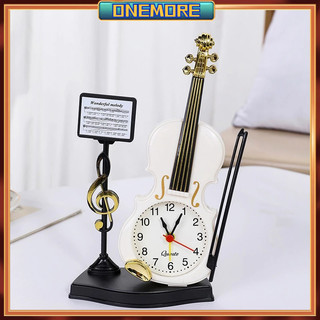 Đồng hồ báo thức để bàn hình cây đàn violin sáng tạo, quà tặng trang trí bàn làm việc Onemore