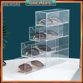 Onemore Hộp đựng kính râm trong suốt 4 lớp có thể xếp chồng lên nhau cho phòng ngủ văn