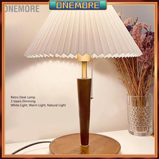 Onemore Đèn Bàn Retro 3 Màu Có Thể Điều Chỉnh Độ Sáng LED Đọc Sách Cho Phòng Ngủ Văn Phích Cắm US 110‐265V