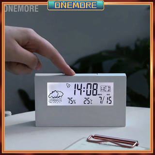 Onemore Đồng hồ báo thức kỹ thuật số Chức năng lại LCD Thời gian Ngày Nhiệt độ Hiển thị ẩm Đầu giường điện tử có đèn