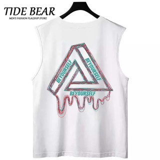 TIDE BEAR Áo Vest Mới Phong Cách Hồng Kông Hợp Thời Trang Tay Ngắn Phổ Biến Đơn Giản Phù Hợp Với Mọi Trận Đấu Và Đẹp Trai Đường Phố
