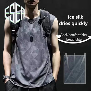 Áo vest nam ESEA mùa hè mới lưới mỏng liền mạch in áo vest thể thao cho cả nam và nữ