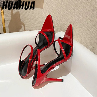 Huahua. giày cao gót mũi nhọn hở một ngón thời trang nữ tính