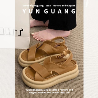 Yunguang Dép đi biển đế dày, thời trang và đa năng mới dành cho nữ
