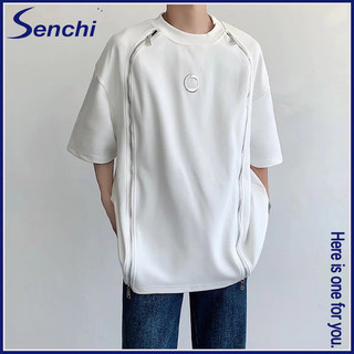 Áo thun Senchi phong cách thành phố tiêu chuẩn  thanh niên phổ biến mùa hè cổ tròn thời trang thương hiệu hợp thời trang tay ngắn xu hướng nam