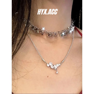 Vòng cổ nữ sáng bóng ngôi sao bạc vòng cổ choker cá tính vòng cổ thoáng mát