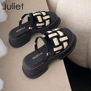 Juliet Giày Sandal Đế Dày Bằng Da Mềm Thời Trang Mùa Hè 2024 Cho Nữ B20H174