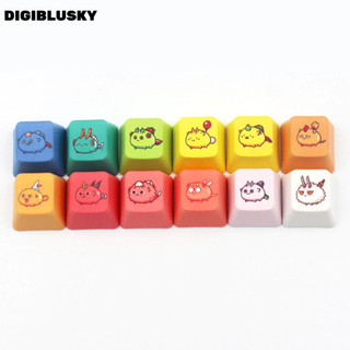 DIGIBLUSKY Rainbow Series Monsters Keycap Bàn phím cơ dễ thương Móc khóa cho bàn phím cơ trục chéo