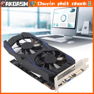 AKOASM Card đồ họa 128bit 4GB DDR5 700 MHz Tự động nhận dạng Phụ kiện máy tính bền cho để bàn có quạt kép