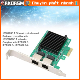 Akoasm card mạng gigabit ethernet 1000m cổng rj45 kép 10/100/1000mbps bộ điều hợp pci express cho windows