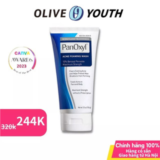  PanOxyl Acne Foaming Wash Benzoyl Peroxide 10% Sữa Rửa Mặt Kháng Khuẩn Cho Da Dầu Mụn Maximum Strength 156g 