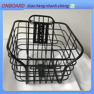 [Hàng Sẵn] Giỏ trước xe đạp bằng sắt màu đen sức chứa lớn chất lượng OnBoard