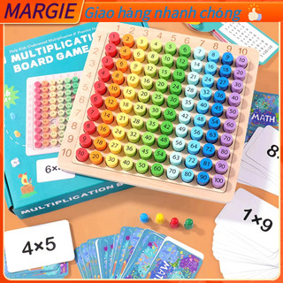 Học số thông minh bảng cửu chương 3 trong 1 bằng gỗ margie s.