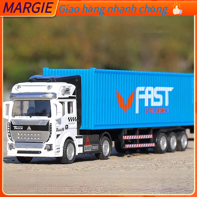 [Hàng Sẵn] Đồ chơi xe đầu kéo container đầu bằng hợp kim chạy đà tháo rời được tỷ lệ 1:48 MARGIE S.