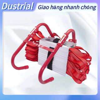 Thang thoát hiểm bậc nhôm dây cáp thép chống cháy cao 4m nặng 450kg 2 tầng hỗ trợ chữa cháy/ trong trường hợp khẩn cấp Dustrial