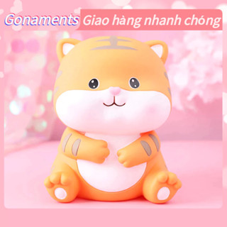 [Hàng Sẵn] Ống bỏ tiết kiệm hình ngôi nhà hoạt hình dễ thương cho trẻ nhỏ, Con heo đất trẻ em Chú hổ dễ thương Thân thiện với môi trường Dòng chảy Vẽ tay Màu sắc tươi sáng phong phú Ngân hàng tiền xu Gonaments O.