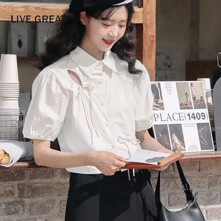 Áo sơ mi nữ sinh viên Live GREA thắt nơ phong cách Hàn Quốc mới phong cách Trung Hoa mới