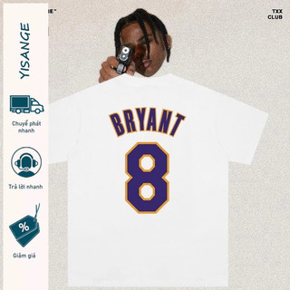 Nba Kobe Bryant No. Áo bóng rổ 8 Lakers Cotton nguyên chất dáng rộng vừa vặn thể thao ngắn tay