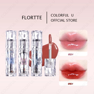  FLORTTE son môi bóng nước Son môi tráng gương không dễ dính vào cốc 
