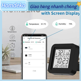 Homdeko Nhiệt kế kỹ thuật số Máy đo độ ẩm Điều khiển từ xa IR theo dõi nhiệt WiFi thông minh cho các thiết bị điều hòa không khí